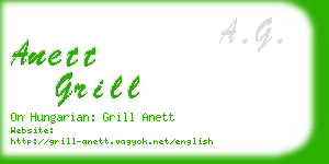 anett grill business card